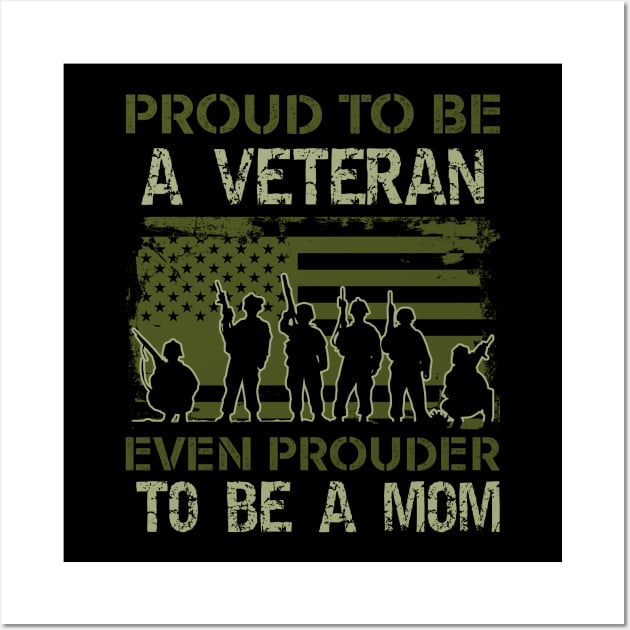 Proud To Be A Veteran Mom - patriotic- USA Wall Art by Crimson Leo Designs